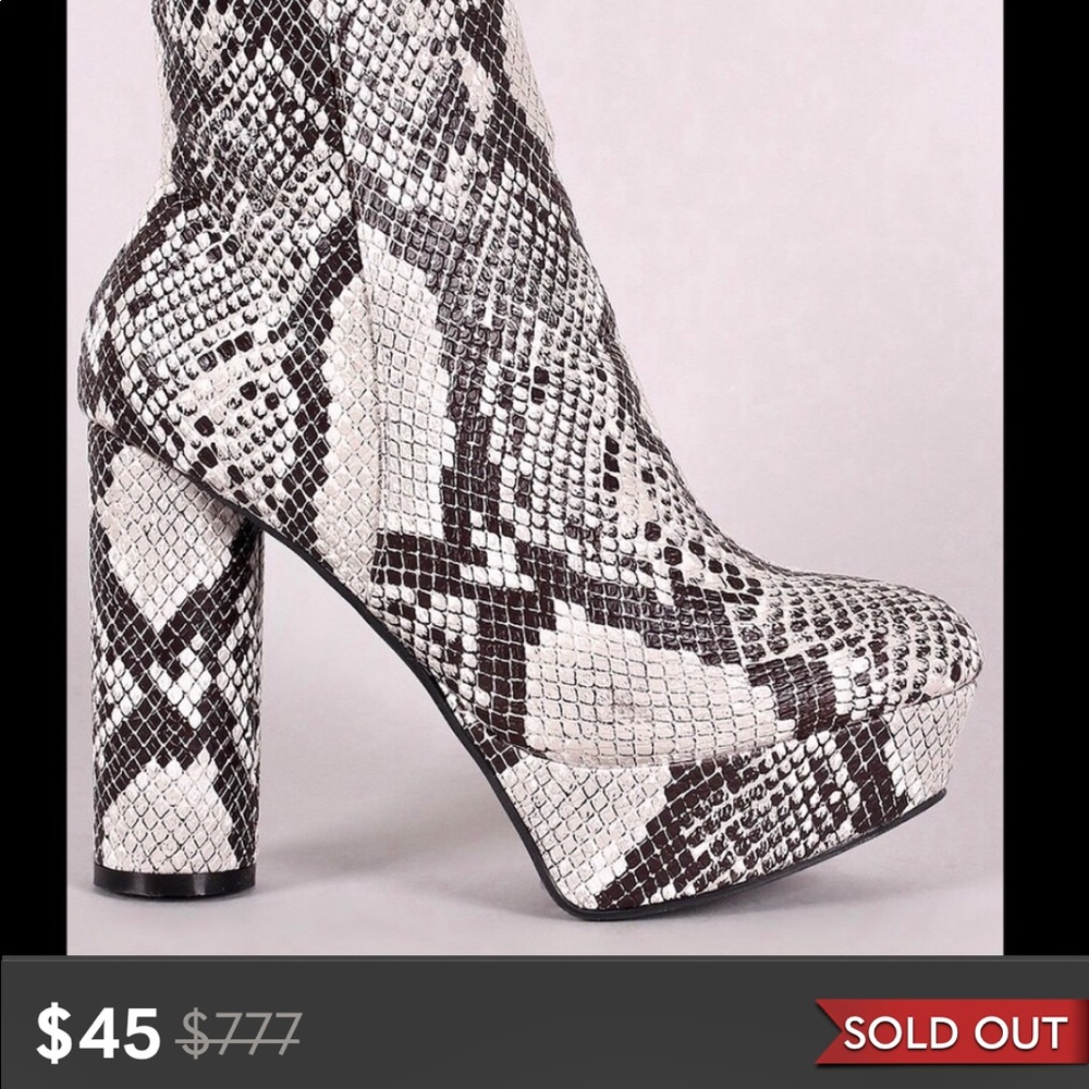 SNAKE SKIN FUR BOOTIE - Picture 1 of 6